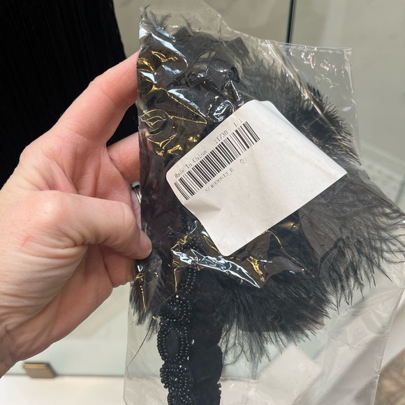 Black 1920s Sequin Fringed Flapper Dress NWOT Size S - Picture 9 of 9